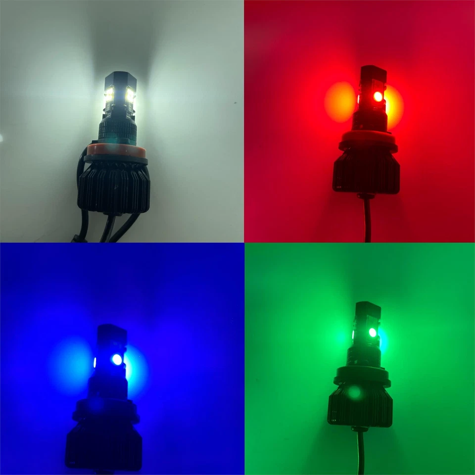 Bluetooth app remote RGB H8 H11 foglight headlight bulbs showcar multicolour - Image 4 of 4