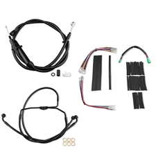 16" Extended Stainless Cable & Brake Line Kit 2008-2013 harley touring No ABS