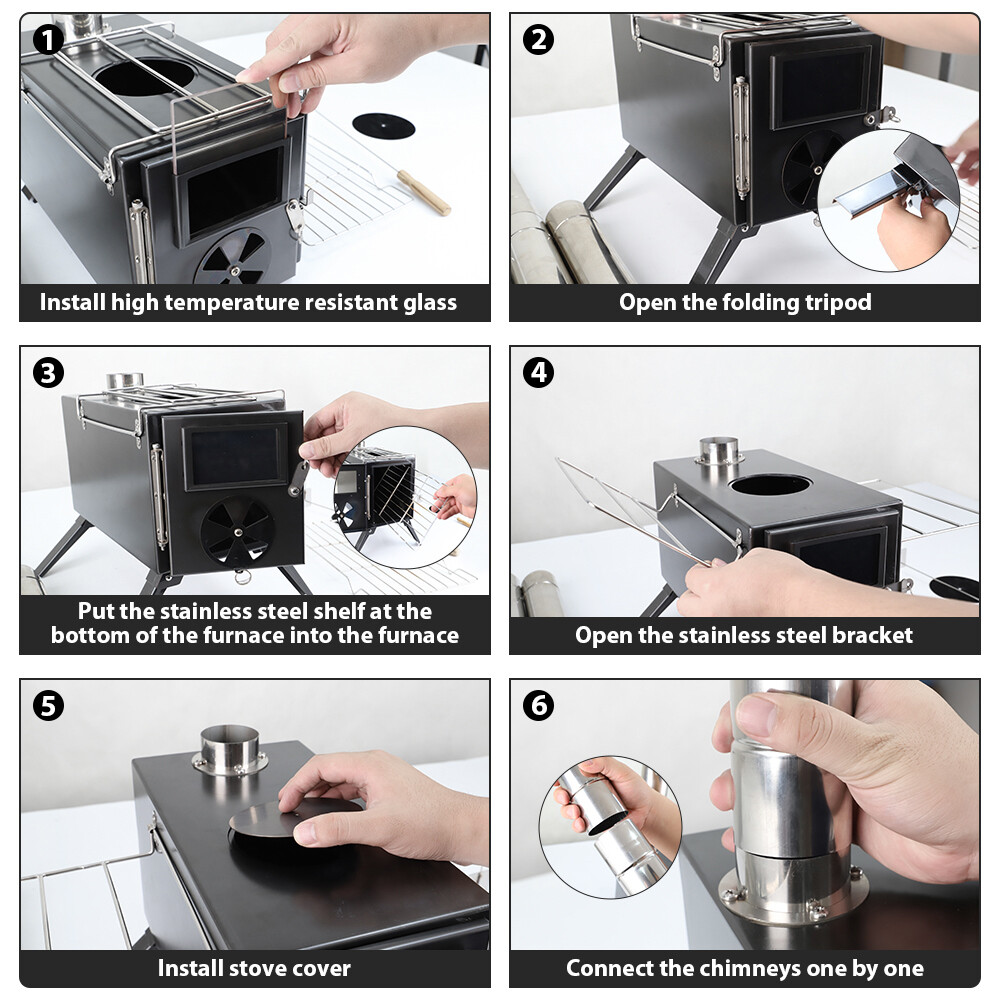 Camping Stove Hot Tent Stove, Portable Camping Wood Burning Stove for  Outdoor US | eBay