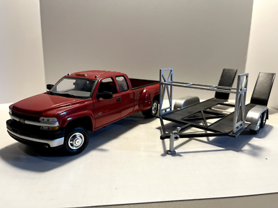ミニカー ANSON 1/18 Chevrolet Silverado 3500 1:18 Anson 2001 Chevy Silverado Dually 3500 with GMP Trailer