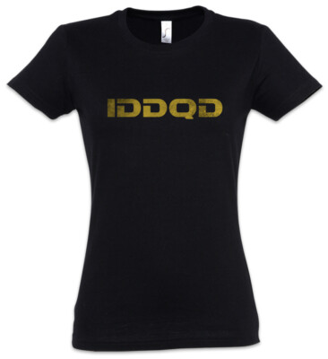 IDDQD Damen T-Shirt Fun Nerd Geek Code Cheat Gamer Games Gaming Computer Game