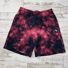 Abercrombie Fitch Boys Tie Dye Sweat Shorts Size 13/14 Black Drawstring