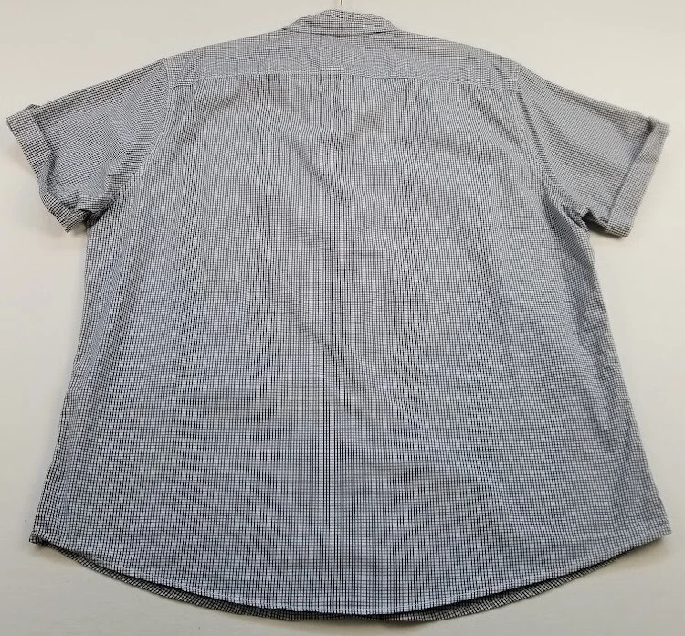 Threads & Heirs Button Up Shirt Men’s Extra Large Blue White Plaid Short Sleeves - Image 3 of 4