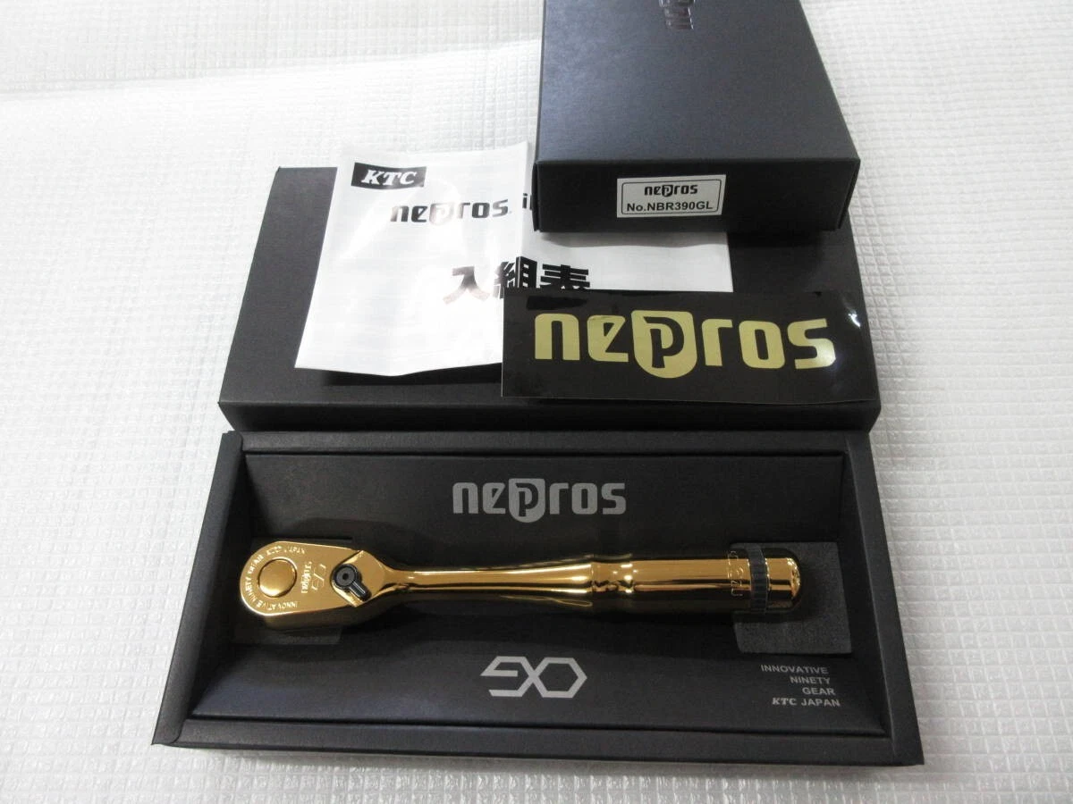 NEPROS 9.5sq iP RATCHET HANDLE GOLD NBR390GL 3/8 90 Gear length