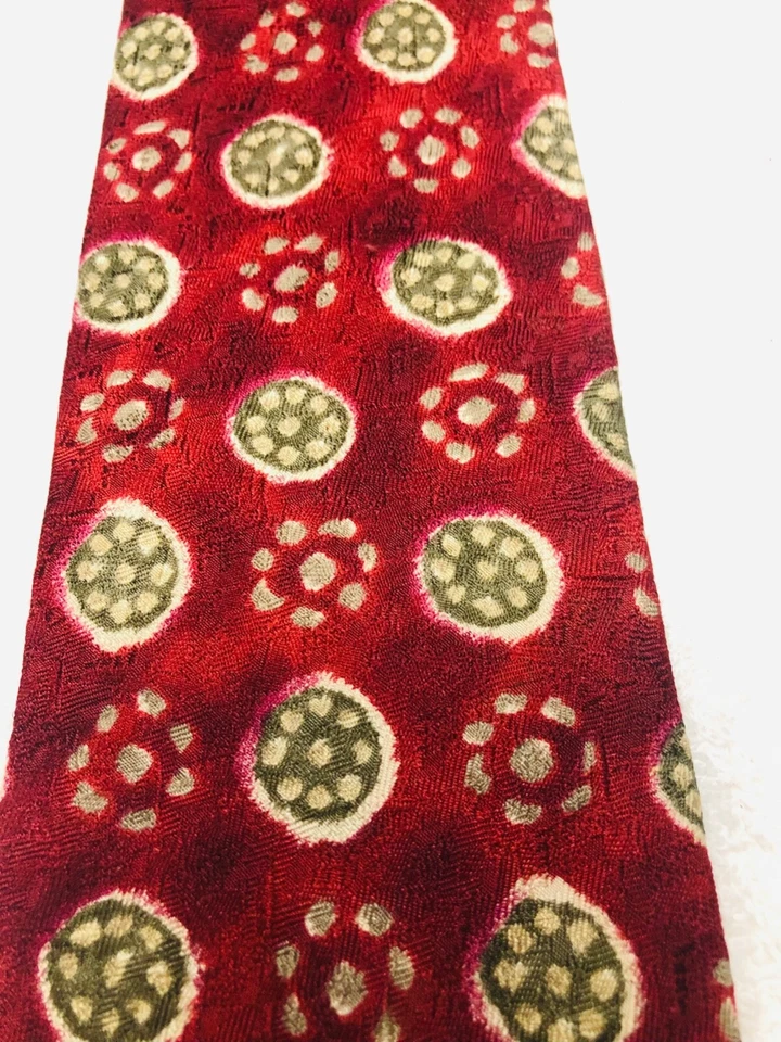 CORBATA HOMBRE KENNETH COLE ROJA CON JADE VERDE BEIGE GRIS 4 X 60 Foto 3 de 4