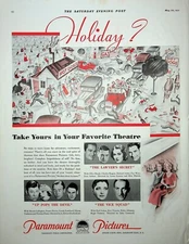 Original 1931 Holiday Ad for Paramount Pictures