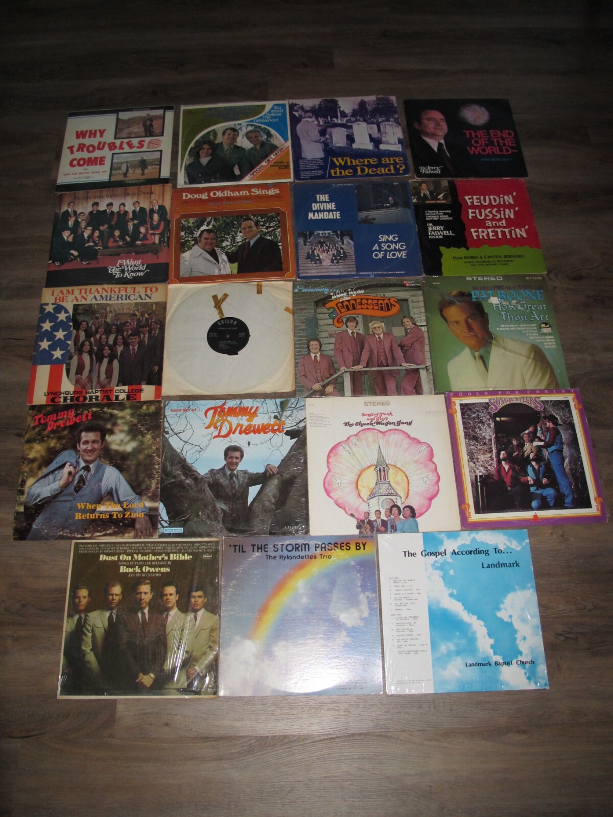 Lot of 19 Vintage Christian Gospel Hymns Devotional Vinyl LPs-image