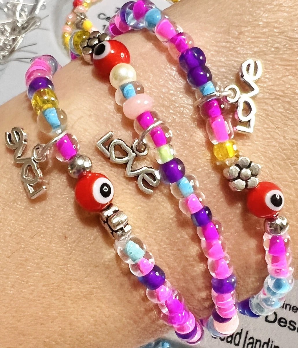 Don't Worry Beach Happy – Word Bead Bracelets / Multi Color Four Separate  Camp Bracelets – Just Bead It