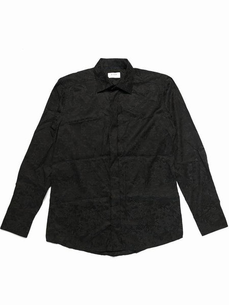 Men Eton Shirt Black Cotton 40 /L / 48 #3VTG