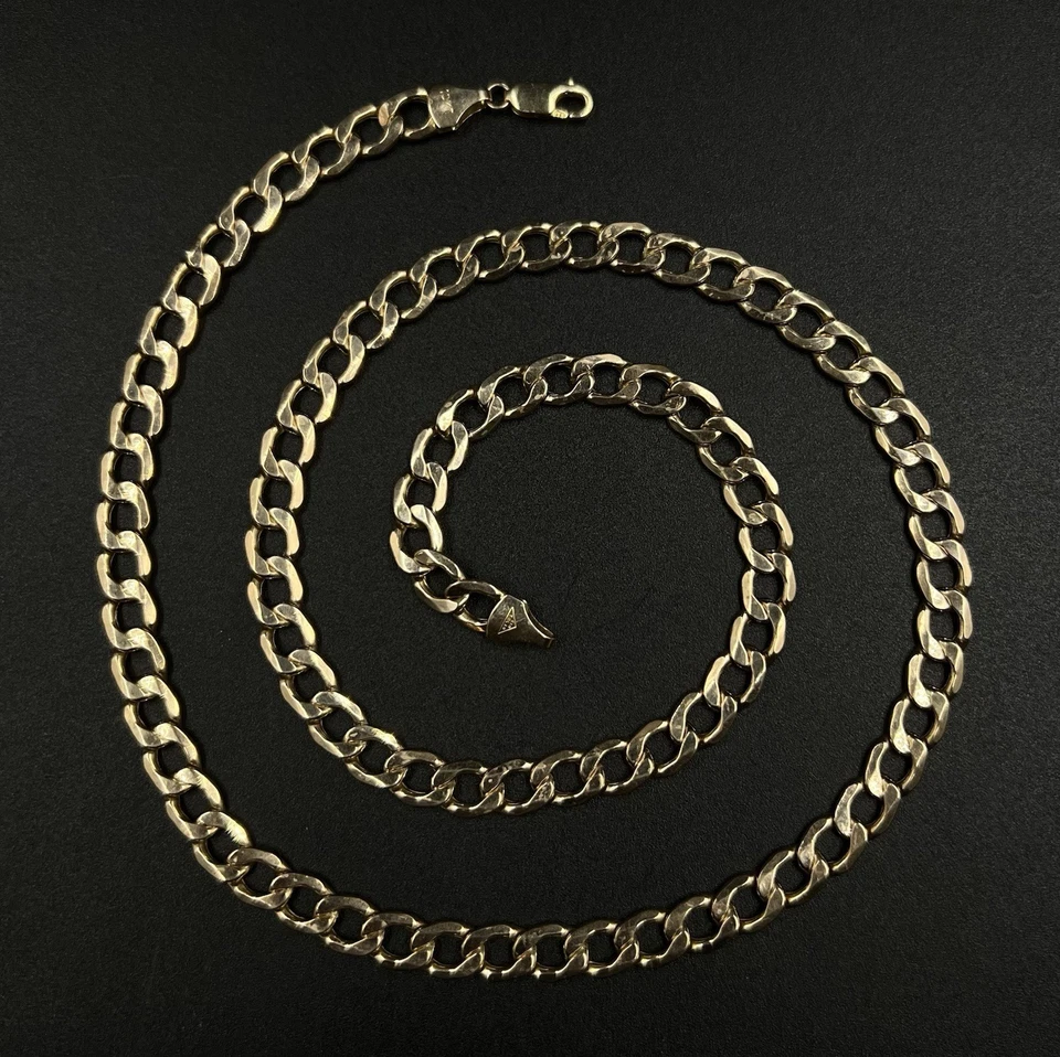 22.25” 10K Semi-Solid Yellow Gold Curb Chain 11.55g | 6.8MM | RL | Italy Lobster - Image 2 of 4