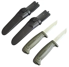 Lot of 2 Mora Morakniv Basic 511 8" Carbon Steel Green Camp Knife