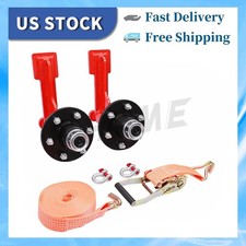 2Pack Shipping Container Wheels 6x5.5 Lug Wheels Kit with Ratchet Strap NEW