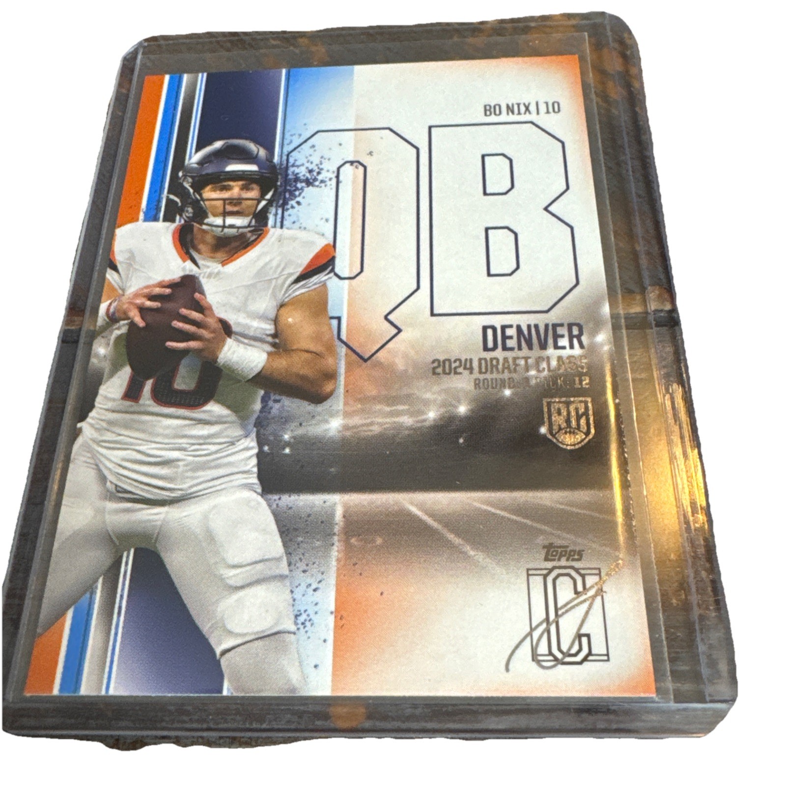 2024 Topps Signature Class - Rookies Bo Nix #100 Blue & Orange (RC)