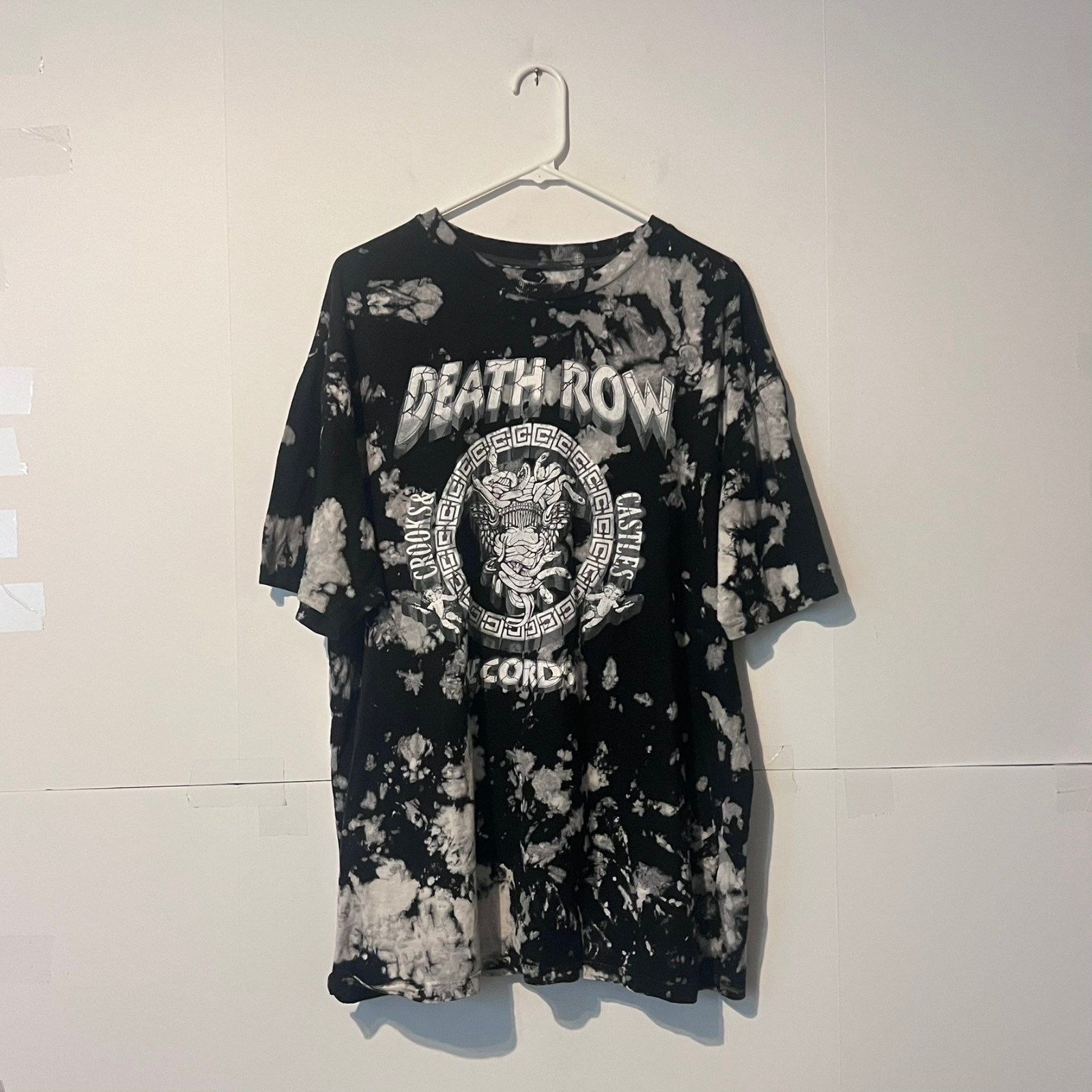 FILA T shirt uomo Death Row Records taglia XL stampa grafica lavaggio acido hip hop anni 90