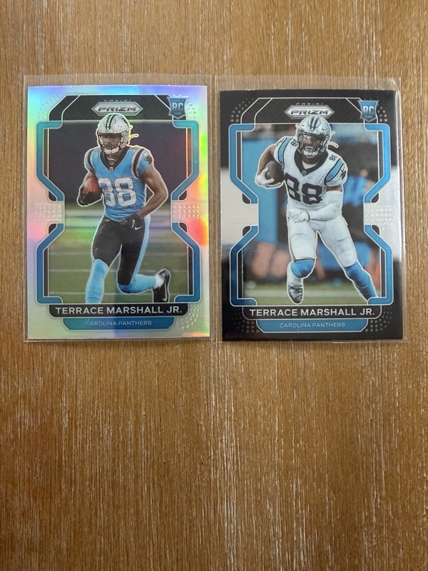 2021 Prizm Rookie LOT (x2) Terrace Marshall Jr. Silver Variation & Panini Black