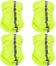 4 Pcs Neck Gaiter Face Mask for Men Reflective Face Cover Scarf Summer