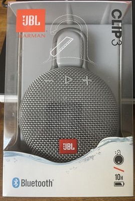 JBL Clip 3 Gray Portable Bluetooth Speaker*New