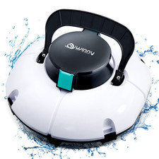 Cordless Robotic Pool Cleaner Automatic Pool Vacuum Dual Filters White