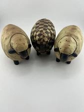 Vintage Suzi Skoglund Design Large Lamb Sheep with Heart Collar | Set Of 3 Rare