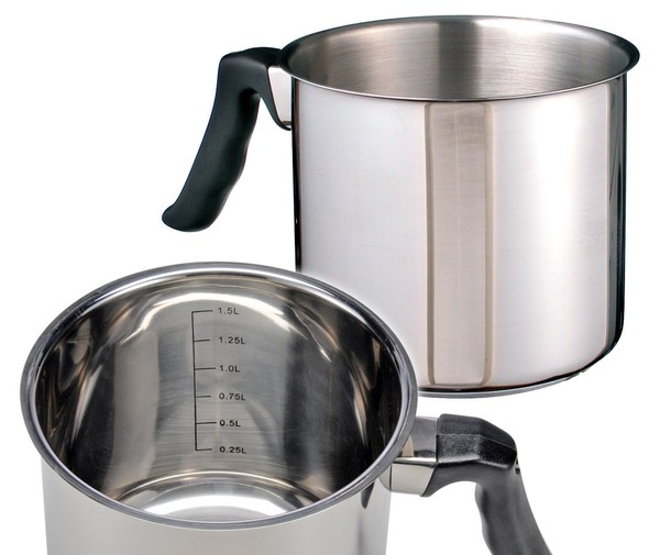 Edelstahl Milchtopf Sylt M. Thermoboden - 1,5L - Koch Milch Topf SchüTtrand Hoch-image