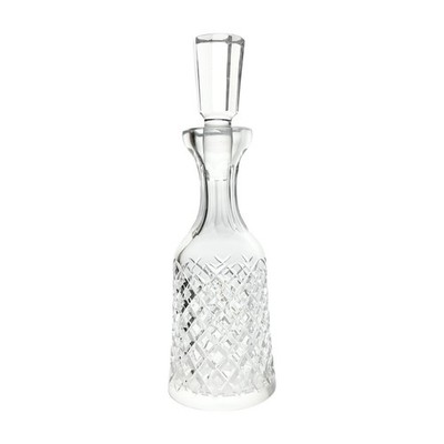 Waterford-Style  Alana  Crystal Decanter & Stopper 13 1/4  24oz Unsigned