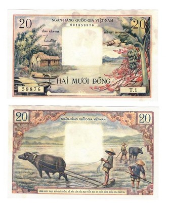 u Reproduction Note South Vietnam Viet Nam 20 dong 1955-1956 Pick #4     524
