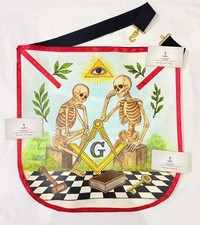 Masonic Hand Painted Apron Custom Handcrafted Freemason Regalia