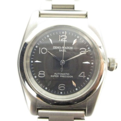 Zeno Watch Basel Automatic Black Dial Silver SS Uhr 30mm 1.18'' Band 1.5cm