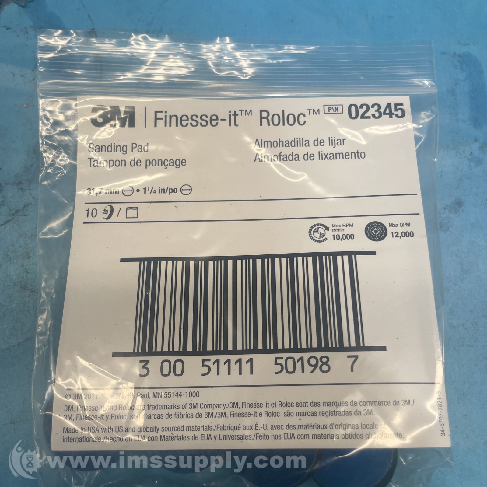 3M 02345 Finesse-It Roloc Sanding Pad Pack of 10 FNOB