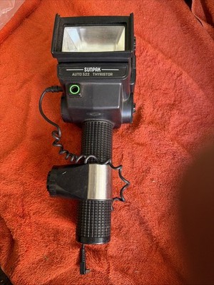 Sunpak Auto 522 Thyristor Flash Gun Handle Mount Tilt PC Sync for Film Camera
