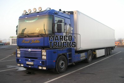 LKW Foto Renault AE Magnum Kühlsattelauflieger Deutschland blau Frank Jel #b7fe