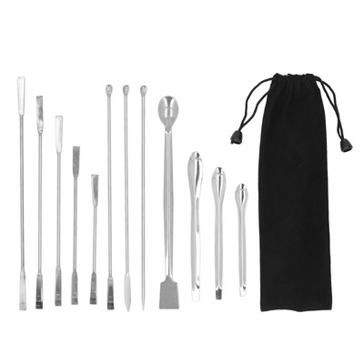 12 Pieces Laboratory Spatula Stainless Steel Lab Micro Scoop Set... 