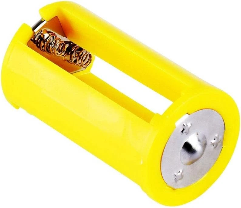 8 Pcs AA to Size D Battery Adapters Converter Cases Plastic Parallel Yellow - Image 4 of 4