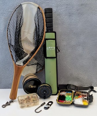 ORVIS Fly Fishing Bundle: Rocky Mountain Reel, 21'' Landing Net, Wading Staff 54''