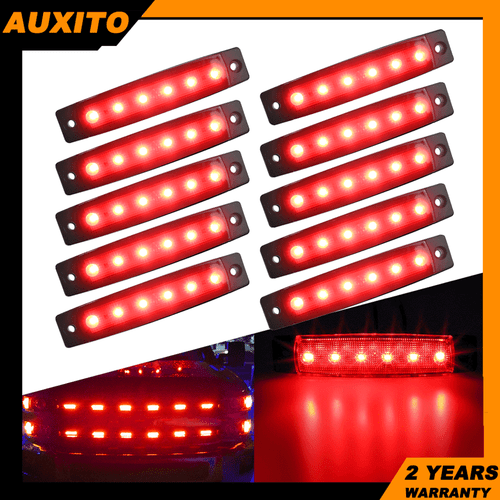 Luz de roca AUXITO LED debajo de la carrocería apta para camión bajo brillo 12V tira roja ahumada nueva
