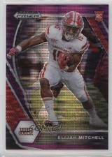 2021 Panini Prizm Draft Picks Purple Pulsar 25/25 Elijah Mitchell #156 0c2