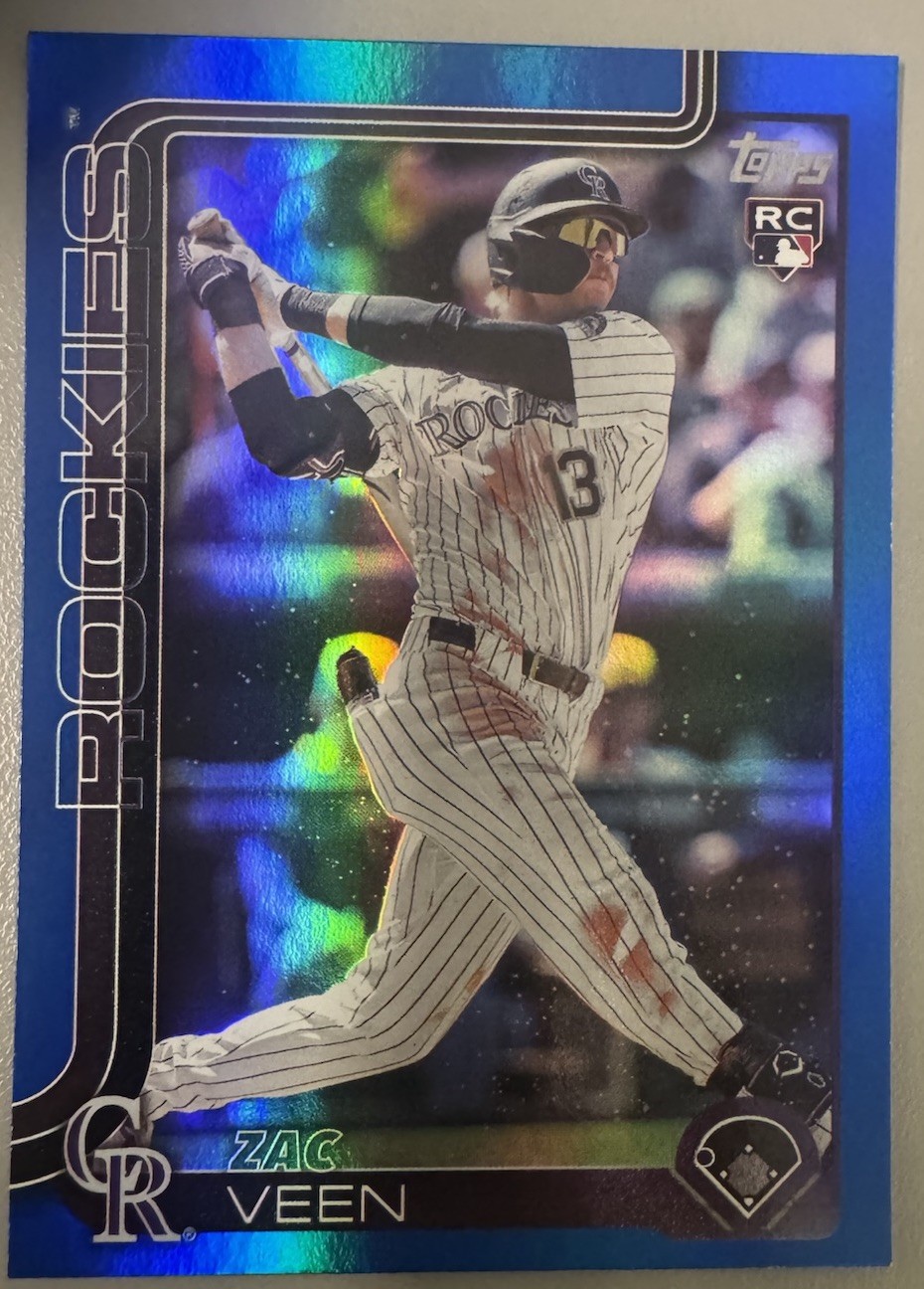 2025 Topps Update Colorado Rockies Zac Veen(RC) Blue Rainbow Foil /150 #286