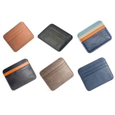 Large Capacity Slim Wallet RFID Blocking Men Women Leather Wallet Card Holder