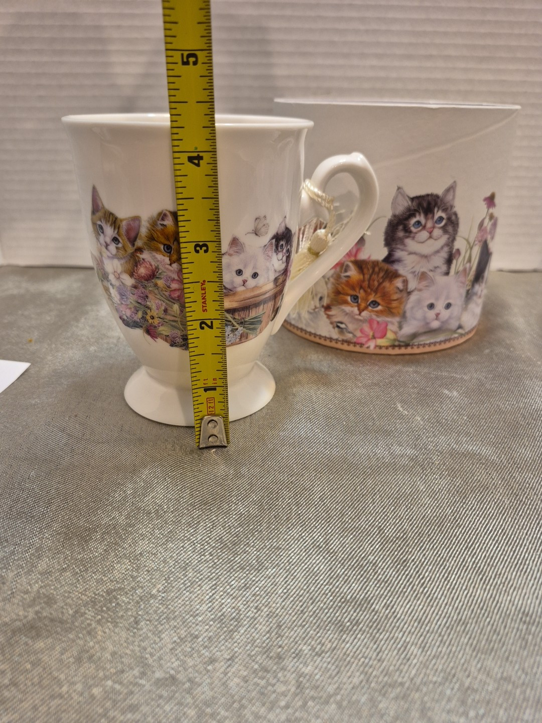 Delton Porcelain Kitten Teacup & Saucer Gift 