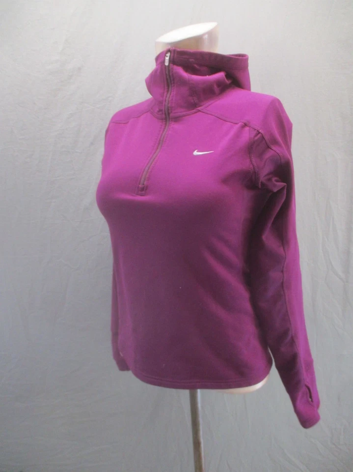 Sudadera con capucha deportiva de manga larga cálida con cremallera 1/2 púrpura talla S (4-6) para mujer 970 Foto 3 de 4