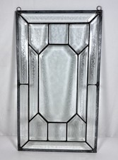 Leaded Panel Sun Catcher Beveled Floral Glass Window Clear 22  X 13  Decorative