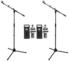 2 Rockville RMC-XLR High-End Metal Handheld Wired Microphones Tripod Stand