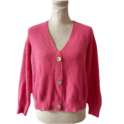 Apparis Womens Anderson Soft Ribbed Cardigan Sweater Pink Sz ?