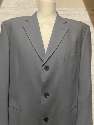 Balmain Paris Designer Petrol Blue Suit Wool Jacket Chest 42s - Picture 3 of 10