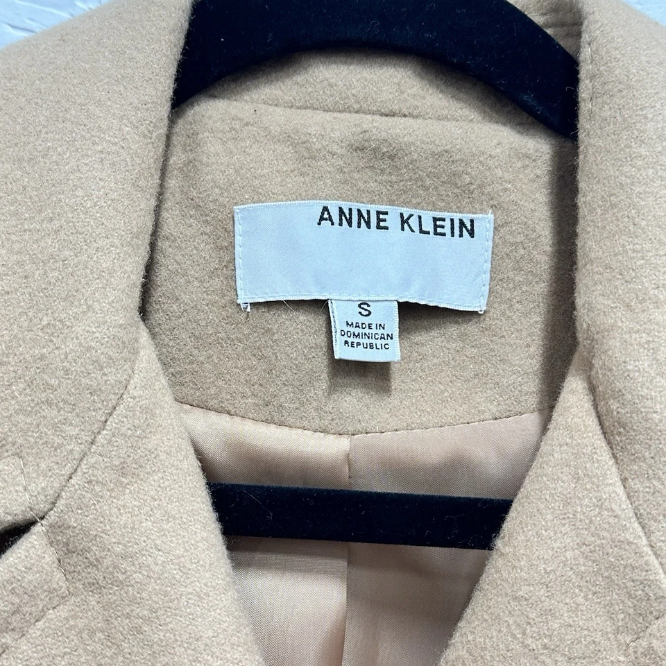 Anne Klein Size S Double Breasted Wool Pea Coat Camel Winter Warmth Classic - Image 3 of 4