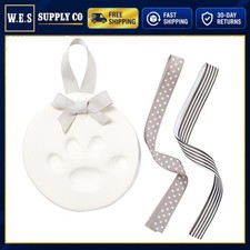 Pet memorial keepsake ornament kit with air-dry clay and ribbons