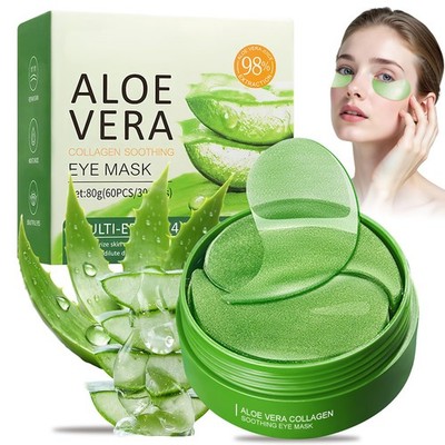 60 Stück Aloe Vera Augenpads,Feuchtigkeitsspendende Augenmaske zur Milderung ...