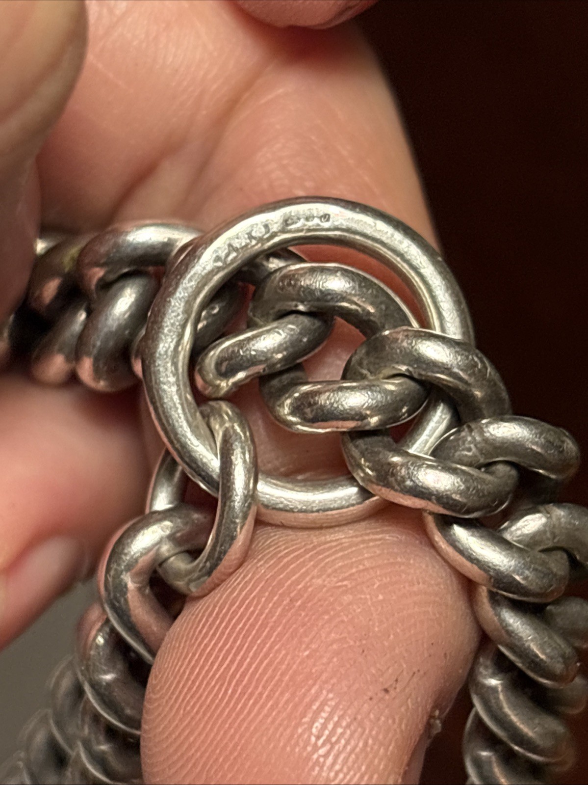 Heavy Large Solid Sterling Silver Curb Link Brace… - image 6