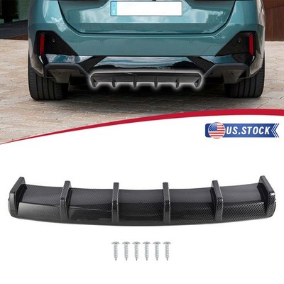 For Chrysler 300 C S Carbon Fiber Pattern Rear Diffuser Bumper Spoiler Lip 6 Fin