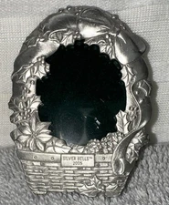 Longaberger 25th Anniversary 2005 Silver Bells Pewter Basket Tie on Frame #23172